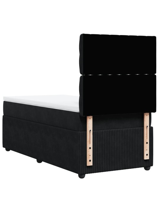 Box spring postel s matrací černá 100x200 cm samet