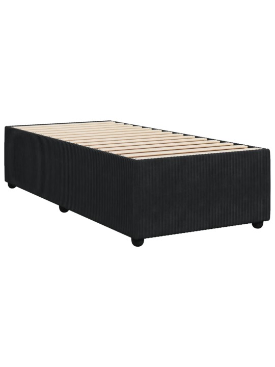 Box spring postel s matrací černá 100x200 cm samet