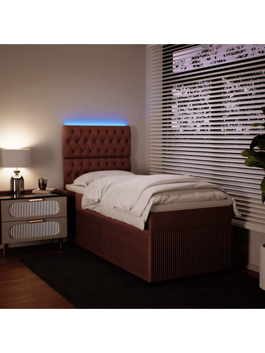 Box spring postel s matrací růžová 100x200 cm samet