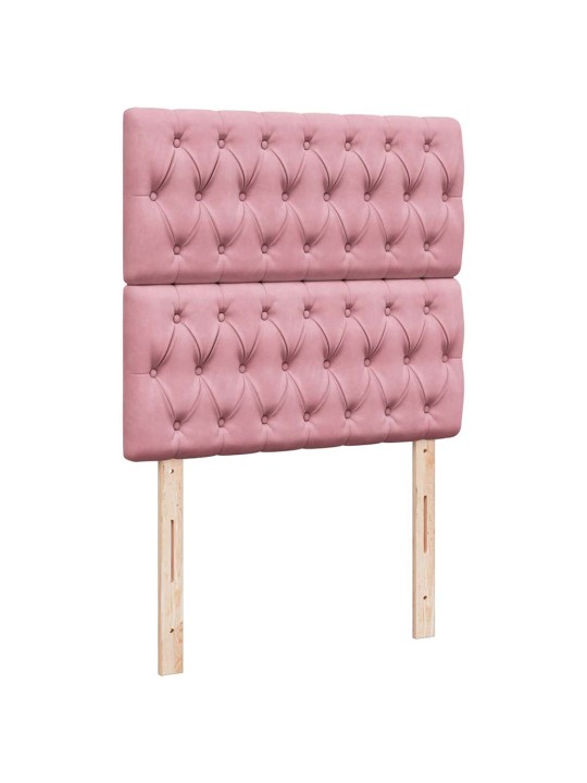 Box spring postel s matrací růžová 100x200 cm samet