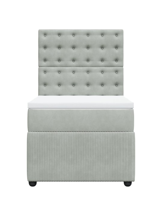 Box spring postel s matrací světle šedá 100x200 cm samet