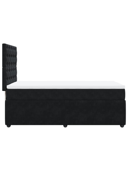 Box spring postel s matrací černá 100x200 cm samet