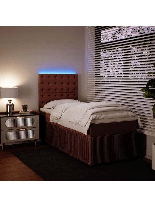 Box spring postel s matrací růžová 100x200 cm samet