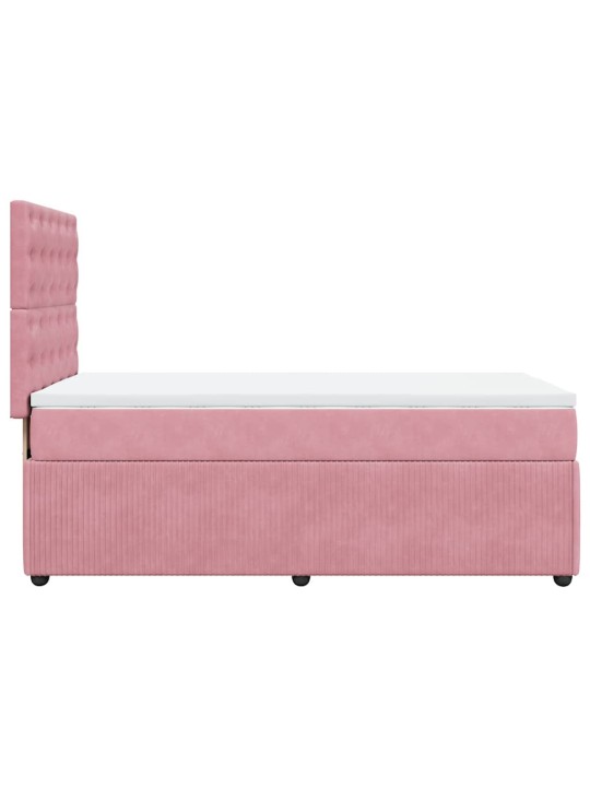 Box spring postel s matrací růžová 100x200 cm samet