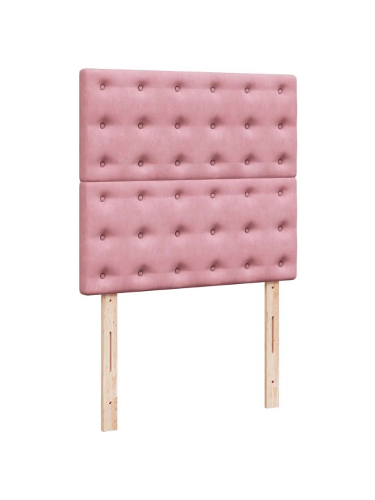 Box spring postel s matrací růžová 100x200 cm samet