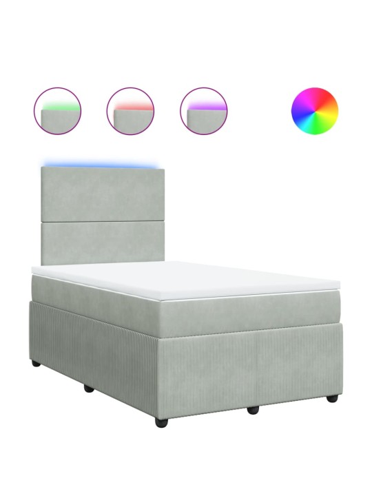 Box spring postel s matrací světle šedá 120x190 cm samet