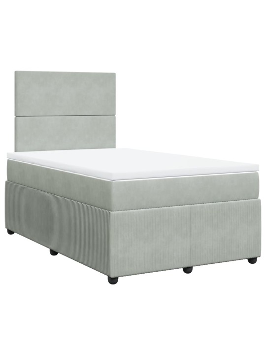 Box spring postel s matrací světle šedá 120x190 cm samet