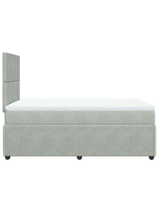 Box spring postel s matrací světle šedá 120x190 cm samet