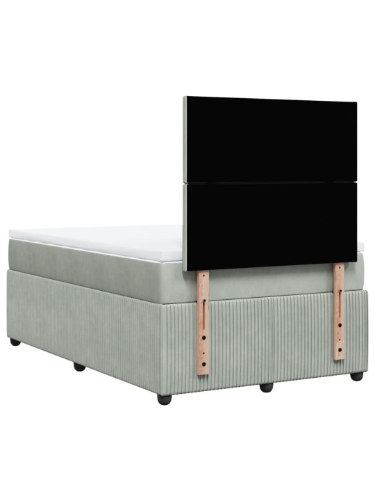 Box spring postel s matrací světle šedá 120x190 cm samet