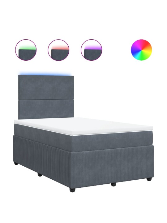 Box spring postel s matrací tmavě šedý 120x190 cm samet