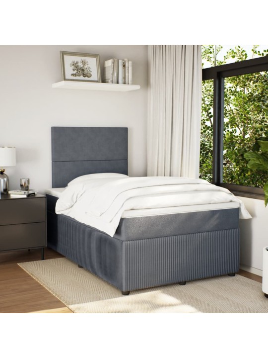 Box spring postel s matrací tmavě šedý 120x190 cm samet