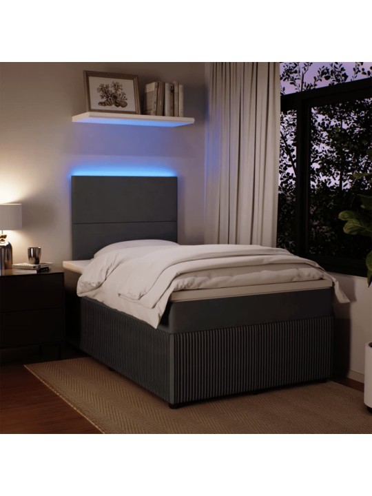 Box spring postel s matrací tmavě šedý 120x190 cm samet