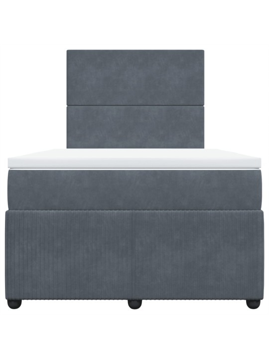 Box spring postel s matrací tmavě šedý 120x190 cm samet