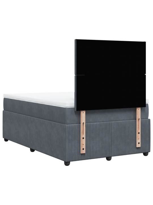 Box spring postel s matrací tmavě šedý 120x190 cm samet