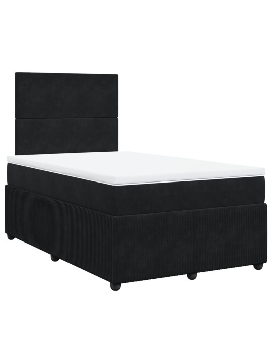 Box spring postel s matrací černá 120 x 190 cm samet