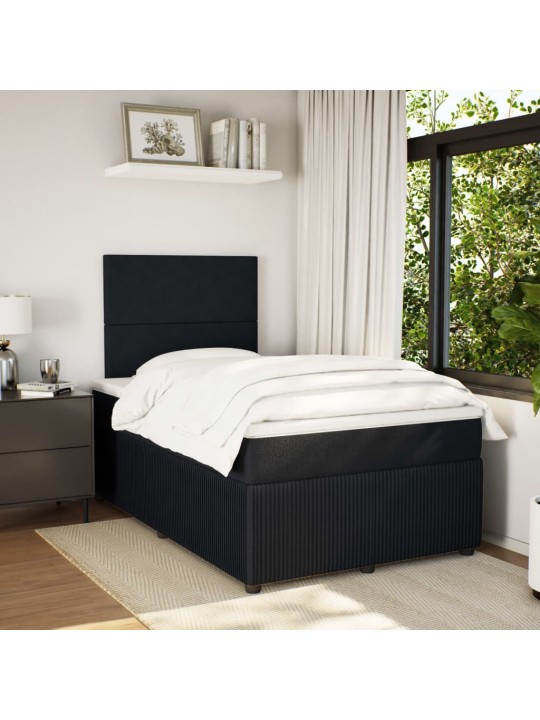 Box spring postel s matrací černá 120 x 190 cm samet