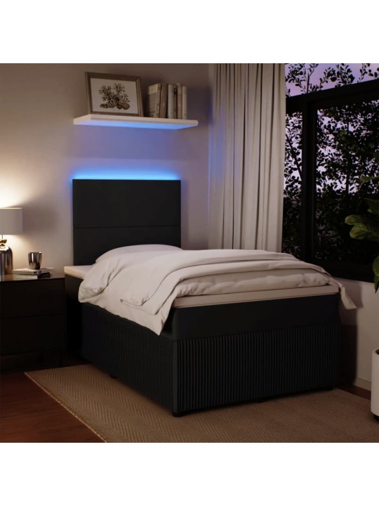 Box spring postel s matrací černá 120 x 190 cm samet