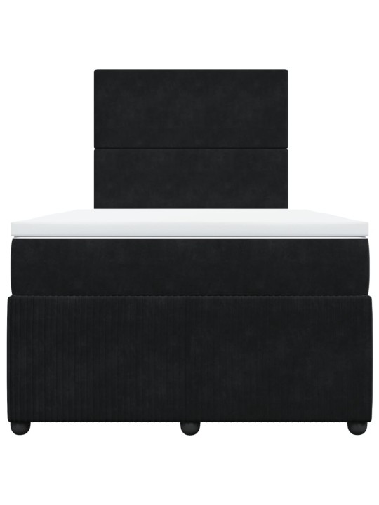 Box spring postel s matrací černá 120 x 190 cm samet