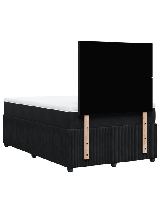 Box spring postel s matrací černá 120 x 190 cm samet