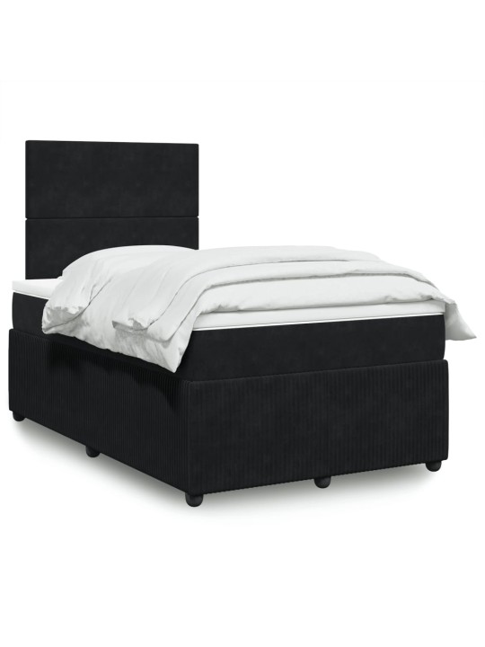 Box spring postel s matrací černá 120 x 190 cm samet