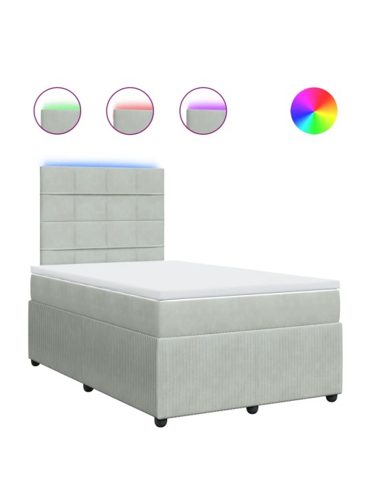 Box spring postel s matrací světle šedá 120x190 cm samet