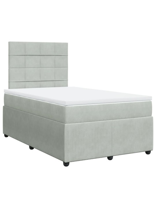 Box spring postel s matrací světle šedá 120x190 cm samet