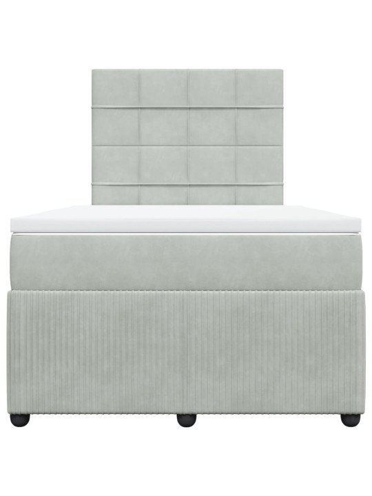 Box spring postel s matrací světle šedá 120x190 cm samet