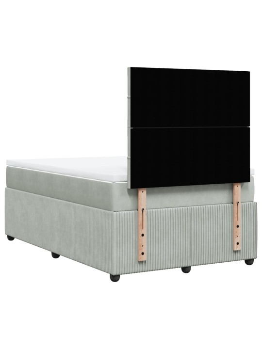 Box spring postel s matrací světle šedá 120x190 cm samet