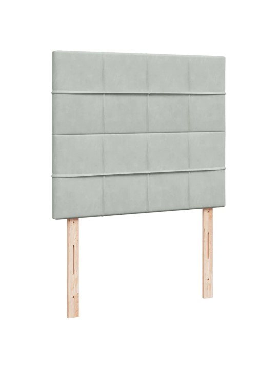 Box spring postel s matrací světle šedá 120x190 cm samet