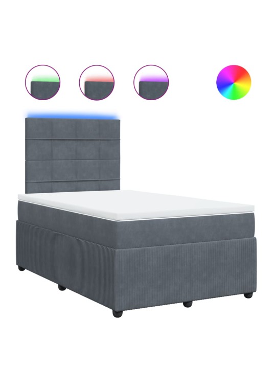 Box spring postel s matrací tmavě šedý 120x190 cm samet