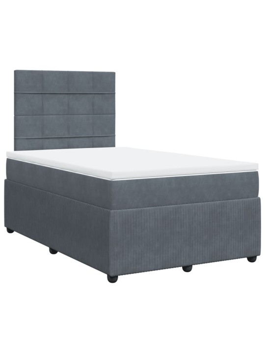 Box spring postel s matrací tmavě šedý 120x190 cm samet
