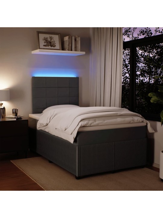 Box spring postel s matrací tmavě šedý 120x190 cm samet