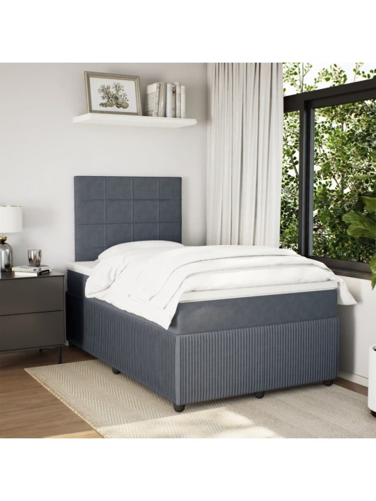 Box spring postel s matrací tmavě šedý 120x190 cm samet
