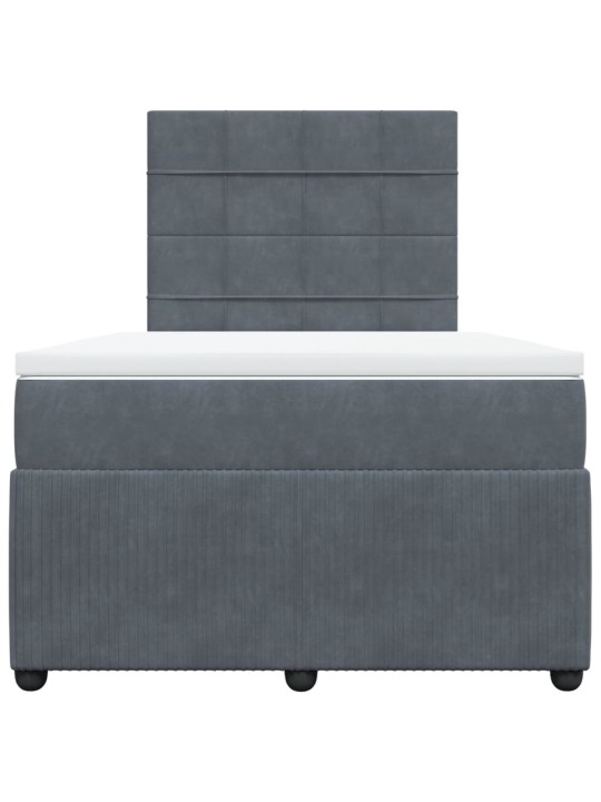 Box spring postel s matrací tmavě šedý 120x190 cm samet