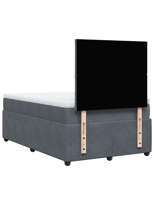 Box spring postel s matrací tmavě šedý 120x190 cm samet