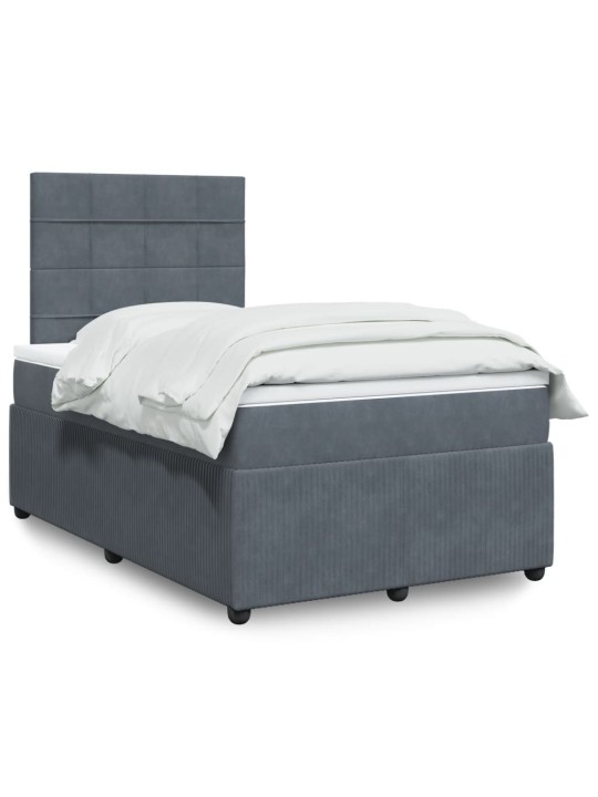 Box spring postel s matrací tmavě šedý 120x190 cm samet