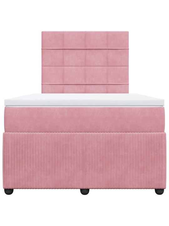 Box spring postel s matrací růžová 120x190 cm samet