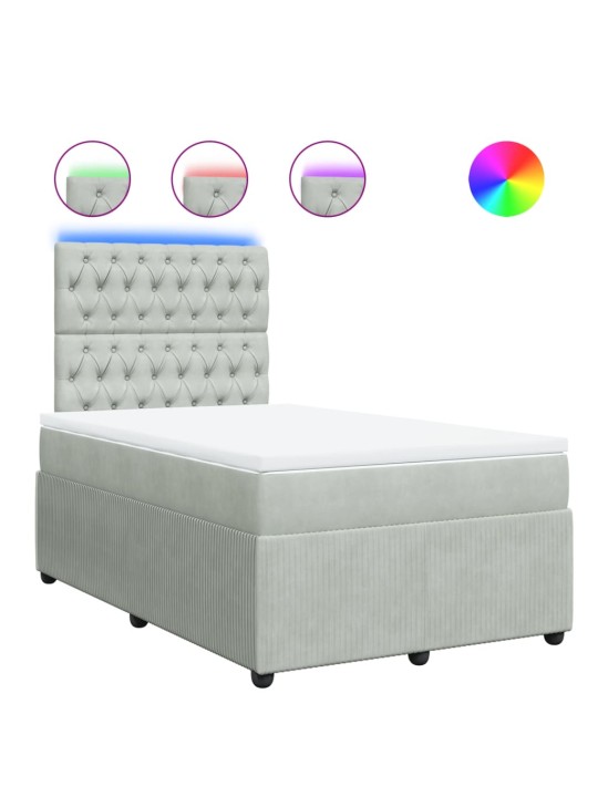 Box spring postel s matrací světle šedá 120x190 cm samet