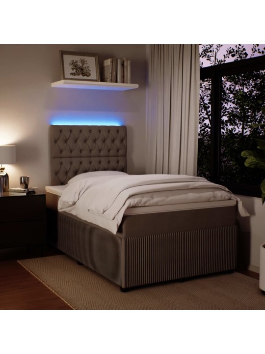 Box spring postel s matrací světle šedá 120x190 cm samet