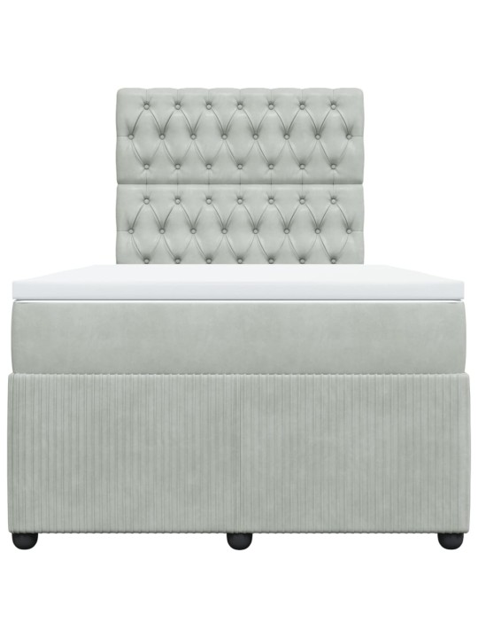 Box spring postel s matrací světle šedá 120x190 cm samet