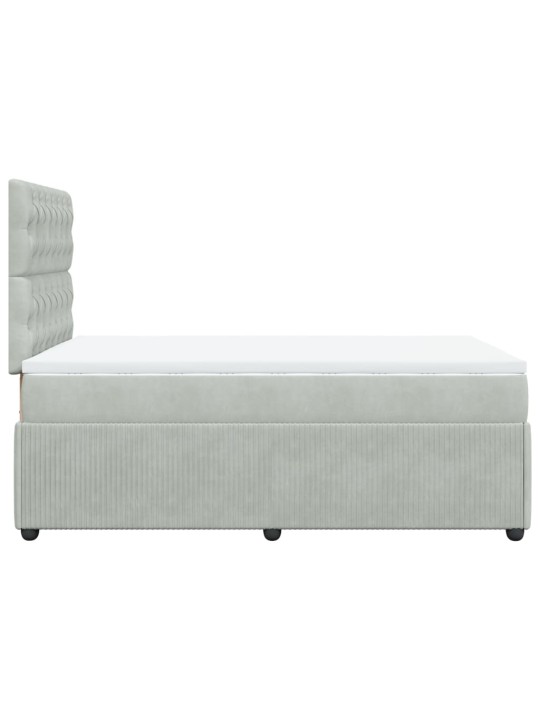 Box spring postel s matrací světle šedá 120x190 cm samet