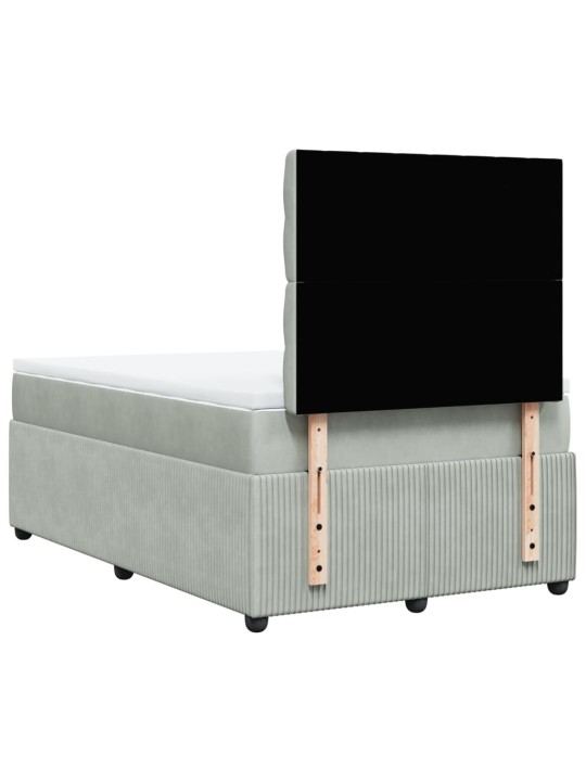 Box spring postel s matrací světle šedá 120x190 cm samet
