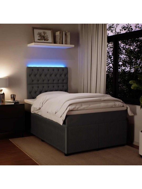 Box spring postel s matrací tmavě šedý 120x190 cm samet
