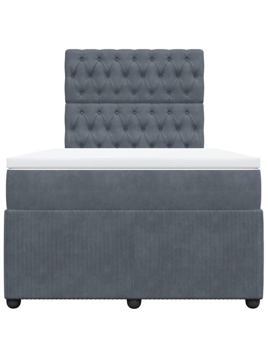 Box spring postel s matrací tmavě šedý 120x190 cm samet