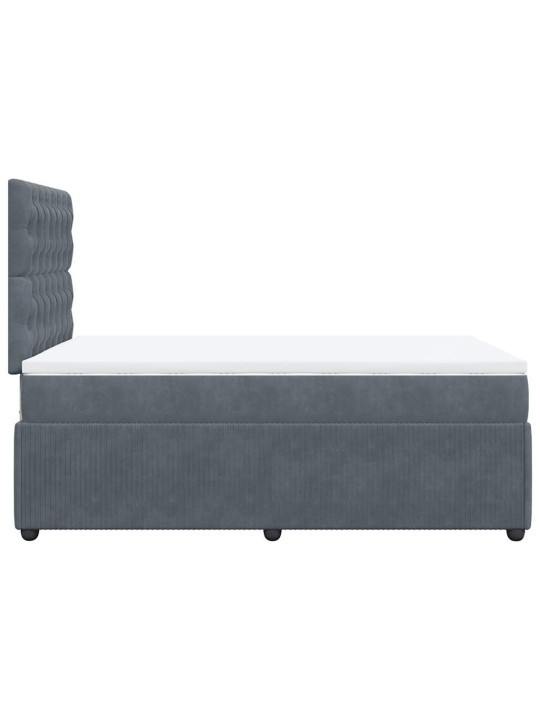 Box spring postel s matrací tmavě šedý 120x190 cm samet