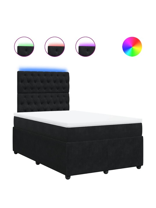 Box spring postel s matrací černá 120 x 190 cm samet