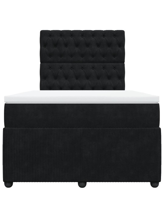Box spring postel s matrací černá 120 x 190 cm samet