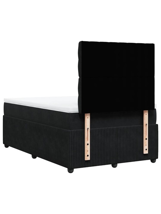 Box spring postel s matrací černá 120 x 190 cm samet