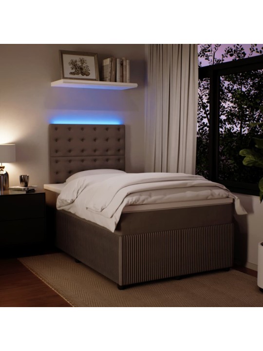 Box spring postel s matrací světle šedá 120x190 cm samet