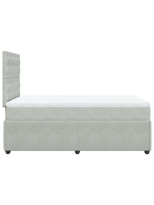 Box spring postel s matrací světle šedá 120x190 cm samet